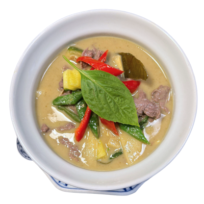 Boeuf au curry vert