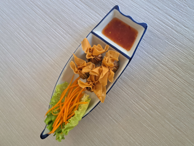 Raviolis frits aux chanterelles